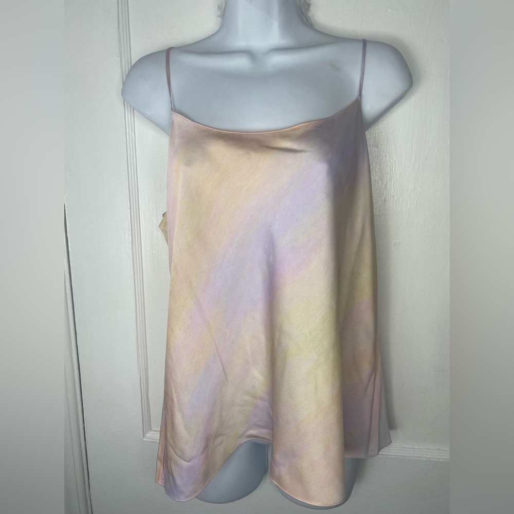 Vince NWT Pastel Satin Slip Cami in Pale Pink & Lilac Luxury Tank Top Camisole